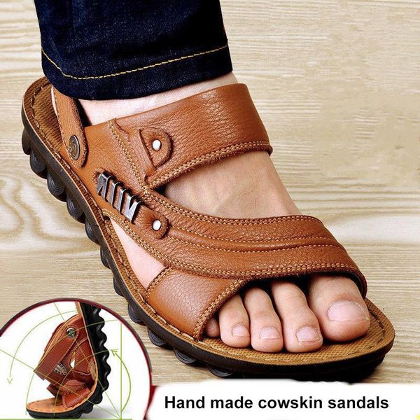 sandals full grain man cow sandal massage skidproof shoes summer vacation leather slippers z189, Black
sandals full grain man cow sandal massage skidproof shoes summer vacation leather slippers z189, Black