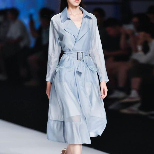 women's trench coats organza solid long sleeve women with belt turn-down collar lady oat white blue size s-xl, Tan;black
women's trench coats organza solid long sleeve women with belt turn-down collar lady oat white blue size s-xl, Tan;black