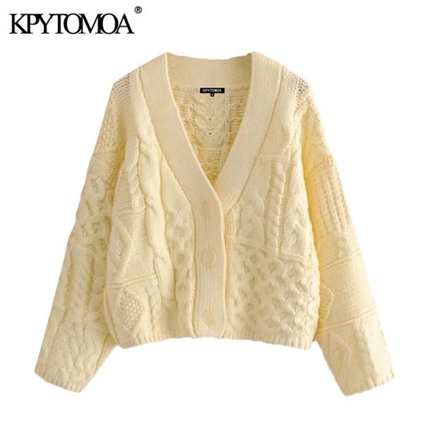 kpytomoa women fashion patchwork loose cable-knit cardigan sweater vintage v neck long sleeve female outerwear chic 210812, White
kpytomoa women fashion patchwork loose cable-knit cardigan sweater vintage v neck long sleeve female outerwear chic 210812, White