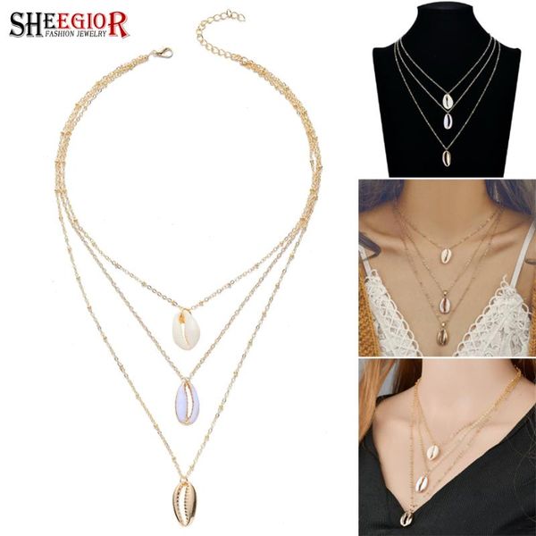 pendant necklaces bohemia tricolor sea shells for women metal shell fine chains choker necklace trendy summer beach jewelry, Silver
pendant necklaces bohemia tricolor sea shells for women metal shell fine chains choker necklace trendy summer beach jewelry, Silver