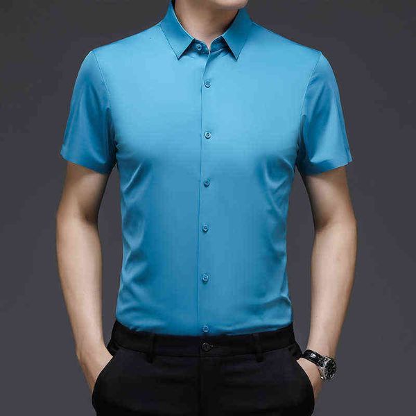 2021 black solid color slim lapel short sleeve middle-aged casual thin summer shirt dad busins, White;black
2021 black solid color slim lapel short sleeve middle-aged casual thin summer shirt dad busins, White;black
