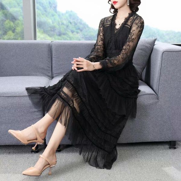 casual dresses runway long sleeve v-neck bead lace cake dress 210426mz03, Black;gray
casual dresses runway long sleeve v-neck bead lace cake dress 210426mz03, Black;gray