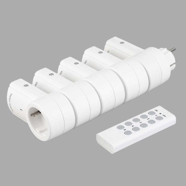 5 wireless switches socket power outlets electrical plugs adaptors with remote control eu plug white
5 wireless switches socket power outlets electrical plugs adaptors with remote control eu plug white