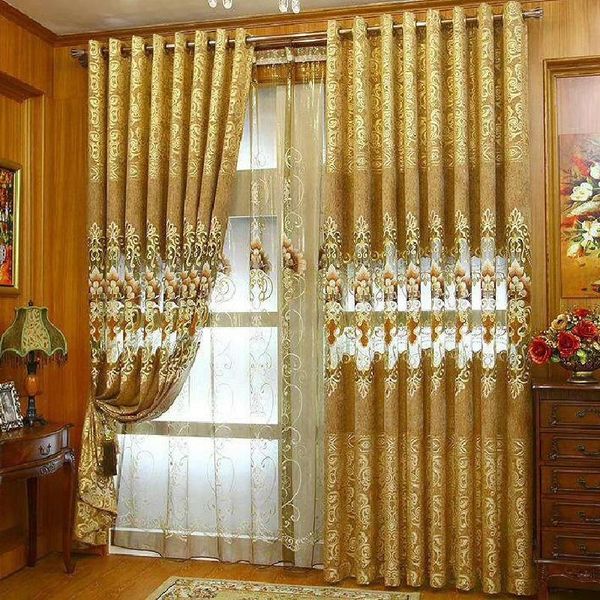 european-style embroidered chenille jacquard blackout curtains tulle for living room wedding resplendent golden curtain & drapes
european-style embroidered chenille jacquard blackout curtains tulle for living room wedding resplendent golden curtain & drapes