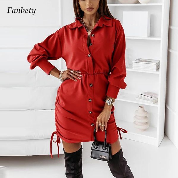 casual dresses chic women side drawstring solid party ladies fashion elegant hem wrap dress autumn turn-down collar shirt, Black;gray
casual dresses chic women side drawstring solid party ladies fashion elegant hem wrap dress autumn turn-down collar shirt, Black;gray