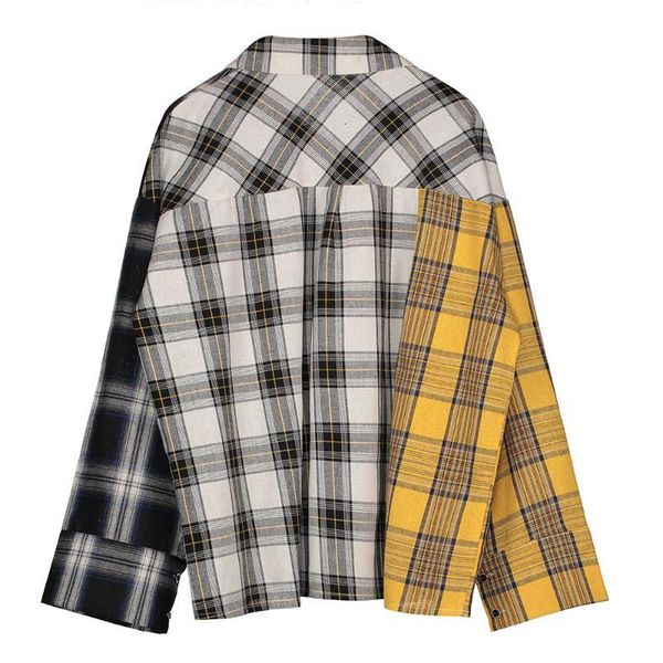 women's blouses & shirts korean women blouse plaid shirt streetwear female long sleeve patchwork chic punk preppy style girls casual d, White
women's blouses & shirts korean women blouse plaid shirt streetwear female long sleeve patchwork chic punk preppy style girls casual d, White