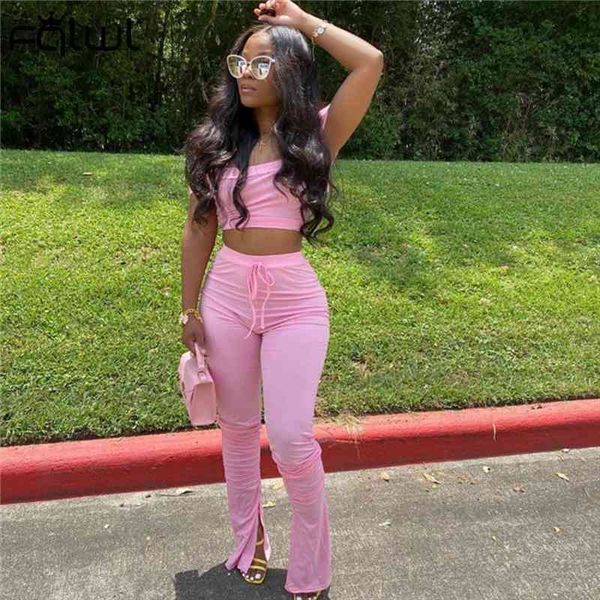 2 two piece set women summer pink outfits off shoulder crop stacked pants leggings women set ladies tracksuit, Gray
2 two piece set women summer pink outfits off shoulder crop stacked pants leggings women set ladies tracksuit, Gray