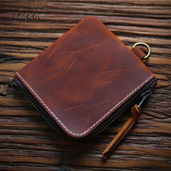 wallets leacool genuine leather wallet vintage simple men short small coin purse card holder money bag with zipper pocket, Red;black
wallets leacool genuine leather wallet vintage simple men short small coin purse card holder money bag with zipper pocket, Red;black