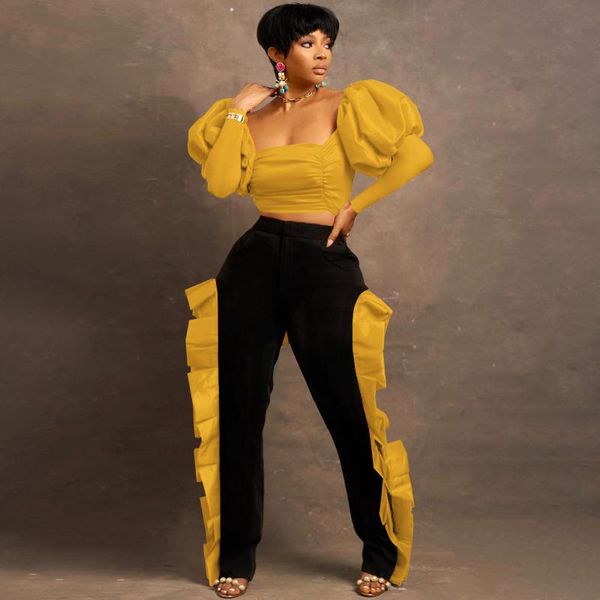 women's two piece pants hhdmv 2021 autumn ruched set backless patchwork elegant high-end young full sleeve wide leg women 2, White
women's two piece pants hhdmv 2021 autumn ruched set backless patchwork elegant high-end young full sleeve wide leg women 2, White