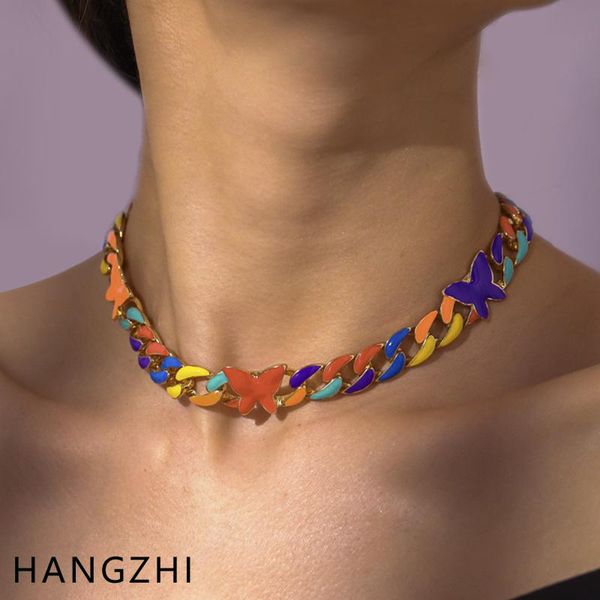 earrings & necklace hangzhi ines punk butterfly rainbow color drip glaze metal chain clavicle choker for women girls party jewelry 2021, Silver
earrings & necklace hangzhi ines punk butterfly rainbow color drip glaze metal chain clavicle choker for women girls party jewelry 2021, Silver