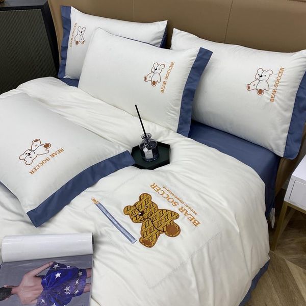 bedding sets ice silk four-piece set naked sleeping duvet cover cute japanese silky sheets 4-piece