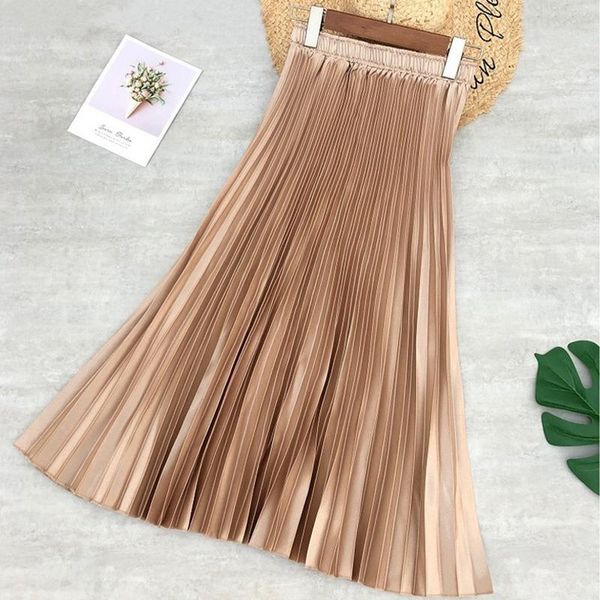 gold satin pleated metallic womens skirt high waist vintage elegant midi summer fashion ladies polyester casual jupe, Black
gold satin pleated metallic womens skirt high waist vintage elegant midi summer fashion ladies polyester casual jupe, Black