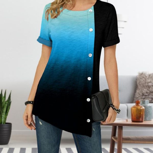 women's t-shirt 2021 women summer casual tees female irregularity hem gradient short sleeve t-shirts outfits plus size l-5xl, White
women's t-shirt 2021 women summer casual tees female irregularity hem gradient short sleeve t-shirts outfits plus size l-5xl, White