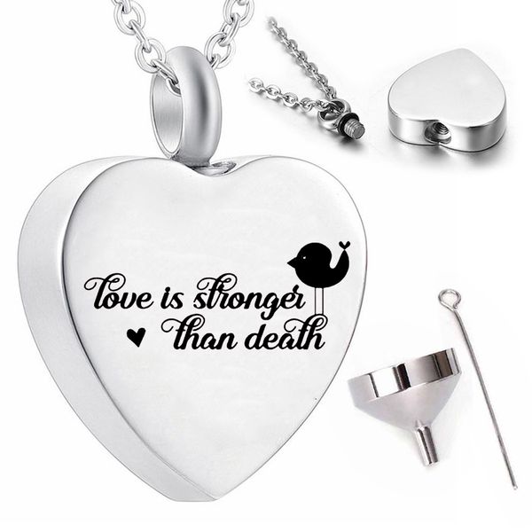 cremation jewelry for ashes pendant necklaces heart-shaped bird ashes urn keepsake commemorative pet-love is stronger than death, Silver
cremation jewelry for ashes pendant necklaces heart-shaped bird ashes urn keepsake commemorative pet-love is stronger than death, Silver