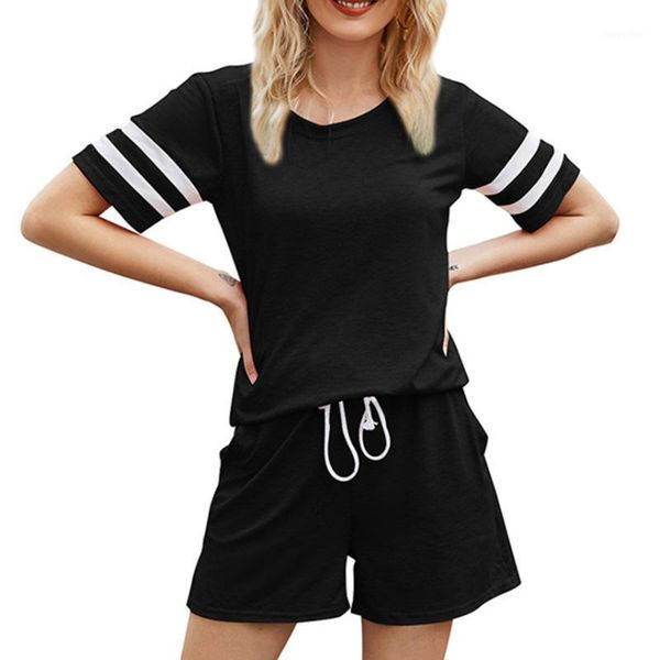 women's tracksuits summer striped tracksuit set for women short sleeve t shirt mini shorts two piece female 2021 casual sportwear suit, Gray
women's tracksuits summer striped tracksuit set for women short sleeve t shirt mini shorts two piece female 2021 casual sportwear suit, Gray