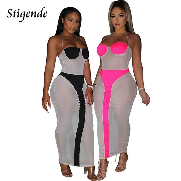 stigende women mesh beach cover up maxi dress see through patchwork beachwear summer halter neck transparent long sundress women's swim, White;black
stigende women mesh beach cover up maxi dress see through patchwork beachwear summer halter neck transparent long sundress women's swim, White;black