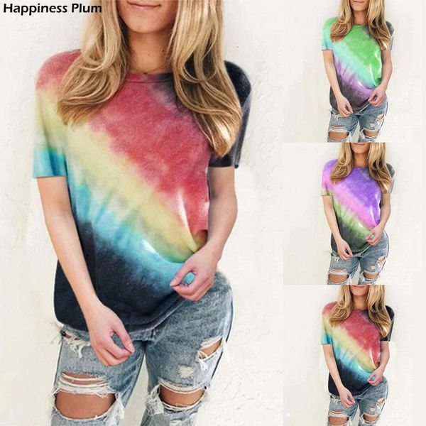 women's t-shirt summer fashion casual tie-dye gradient o-neck short-sleeved ladies slim t shirt tshirt, White
women's t-shirt summer fashion casual tie-dye gradient o-neck short-sleeved ladies slim t shirt tshirt, White