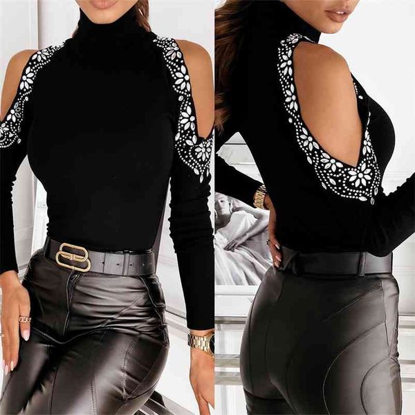 winter turtleneck t-shirts women drilling tee shirts off shoulder slim knitted tee female hollow out tshirts d25 210330, White
winter turtleneck t-shirts women drilling tee shirts off shoulder slim knitted tee female hollow out tshirts d25 210330, White