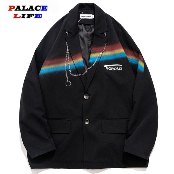 mens blazers jacket rainbow printed korean japan streetwear hip hop fashion chains suit coat casual men clothing 2021 men's suits &, White;black
mens blazers jacket rainbow printed korean japan streetwear hip hop fashion chains suit coat casual men clothing 2021 men's suits &, White;black