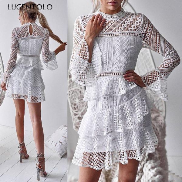 casual dresses lugentolo lace dress women party flare sleeve cake solid empire o-neck a-line mini, Black;gray
casual dresses lugentolo lace dress women party flare sleeve cake solid empire o-neck a-line mini, Black;gray