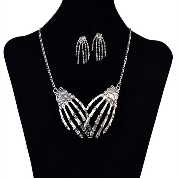 halloween punk bone skull necklace exaggerated palm neck ornaments fashion alloy jewelry decor for women pendant necklaces, Silver
halloween punk bone skull necklace exaggerated palm neck ornaments fashion alloy jewelry decor for women pendant necklaces, Silver