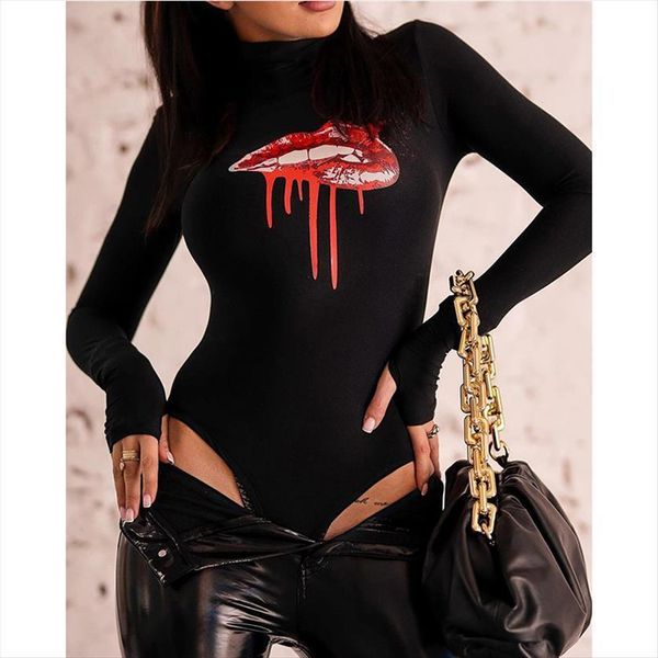 lips bodysuits spring cartoon womens romper print casual long sleeve turtleneck overalls lady, Black;white
lips bodysuits spring cartoon womens romper print casual long sleeve turtleneck overalls lady, Black;white