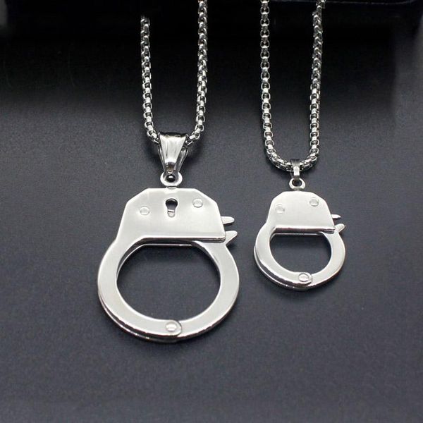 pendant necklaces 2021 stainless steel jewelry necklace handcuffs pendants for men women link chain 2 sizes 55cm, Silver
pendant necklaces 2021 stainless steel jewelry necklace handcuffs pendants for men women link chain 2 sizes 55cm, Silver