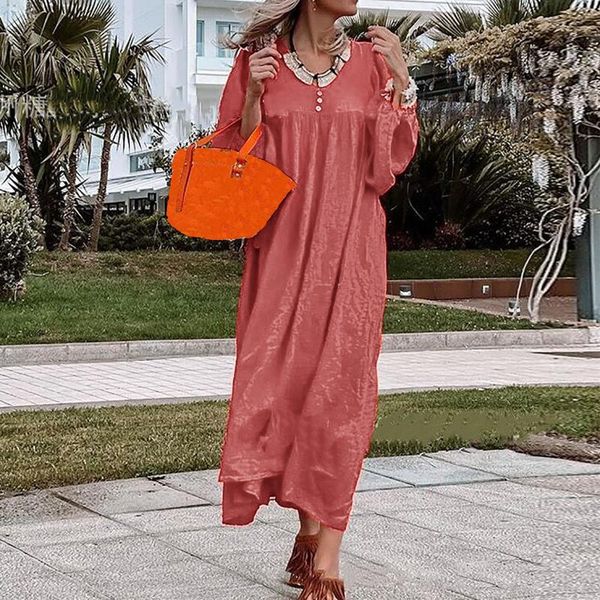 casual dresses women's o-neck solid color pullover 3/4 sleeves cotton linen dress summer midi loose long with pockets 2021, Black;gray
casual dresses women's o-neck solid color pullover 3/4 sleeves cotton linen dress summer midi loose long with pockets 2021, Black;gray