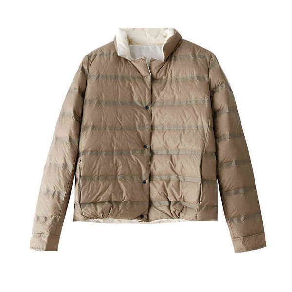 2021 autumn winter korean version wear white duck down light et on both sides women's double-sided coat short, Black
2021 autumn winter korean version wear white duck down light et on both sides women's double-sided coat short, Black