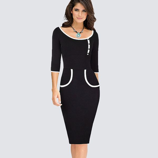 dresses women casual sheath bodycon work pencil black formal patchwork business office h623, Black;gray
dresses women casual sheath bodycon work pencil black formal patchwork business office h623, Black;gray