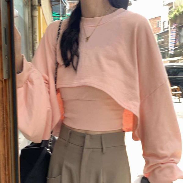 sweater gentle wind high street fashion set loose short cotton long sleeve hanging, Black
sweater gentle wind high street fashion set loose short cotton long sleeve hanging, Black