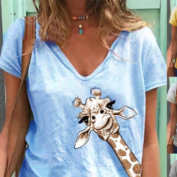 women harajuku woman summer loose giraffe soft short sleeve t shirt graphic tee, White
women harajuku woman summer loose giraffe soft short sleeve t shirt graphic tee, White