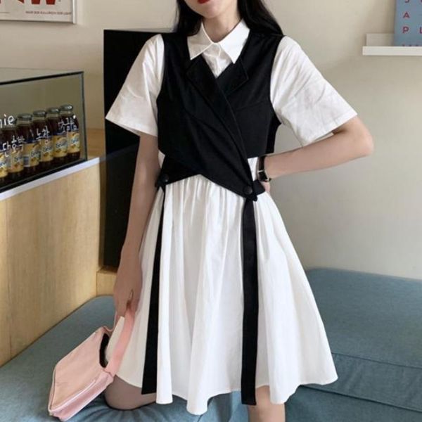 casual dresses houzhou summer dress women white shirt two-piece suit korean preppy style loose sundress streetwear harajuku, Black;gray
casual dresses houzhou summer dress women white shirt two-piece suit korean preppy style loose sundress streetwear harajuku, Black;gray