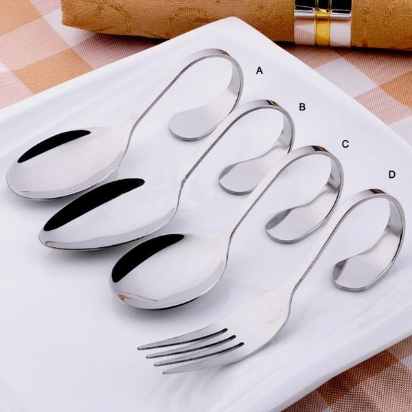 spoons 1pcs stainless steel curved handle art fork salad round spoon tip soup kitchen drinking flatware decoration
spoons 1pcs stainless steel curved handle art fork salad round spoon tip soup kitchen drinking flatware decoration