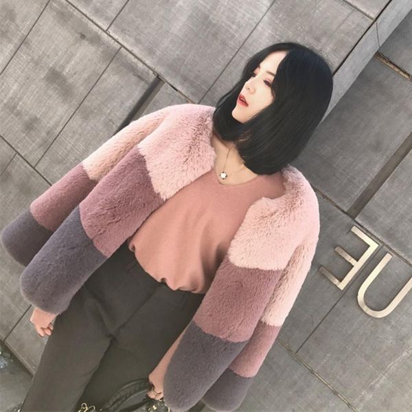 women's fur & faux 2021 autumn winter female jacket coat slim vintage soft imitation short splicing outwear, Black
women's fur & faux 2021 autumn winter female jacket coat slim vintage soft imitation short splicing outwear, Black