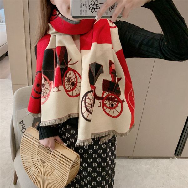 winter new women's scarf thickened plaid cashmere like double jacquard carriage thermal scarf shawl dual purpose, Blue;gray
winter new women's scarf thickened plaid cashmere like double jacquard carriage thermal scarf shawl dual purpose, Blue;gray