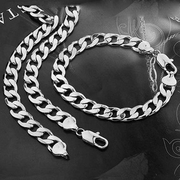earrings & necklace mens jewelry set white gold filled 10mm curb cuban chain bracelet + (24"+8.66"), Silver
earrings & necklace mens jewelry set white gold filled 10mm curb cuban chain bracelet + (24"+8.66"), Silver