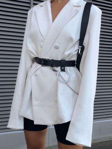 women's jackets 2021 autumn trendy casual coat solid color double-breasted jacket, Black;brown
women's jackets 2021 autumn trendy casual coat solid color double-breasted jacket, Black;brown