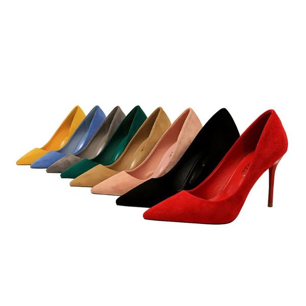 dress shoes fashion simple thin heel high suede shallow pointed heels women's show single 825-3, Black
dress shoes fashion simple thin heel high suede shallow pointed heels women's show single 825-3, Black