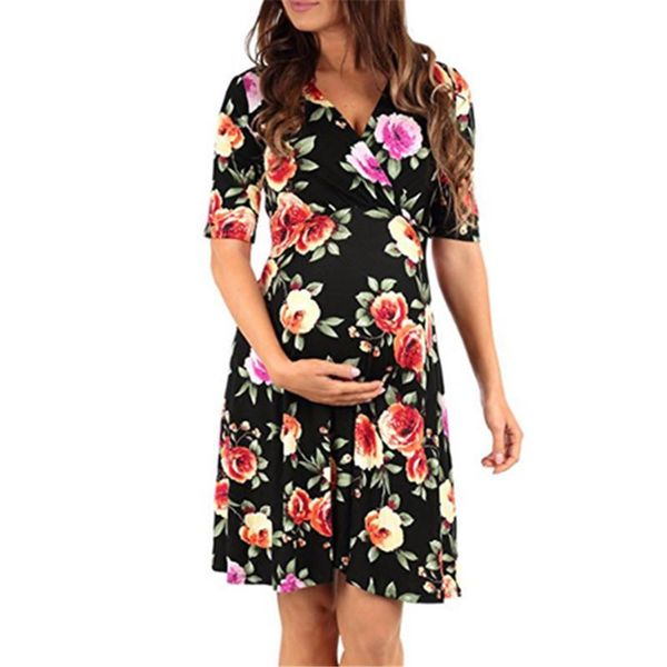 maternity dresses women's dress summer style printed waist v-neck breastfeeding casual flower nursing, White
maternity dresses women's dress summer style printed waist v-neck breastfeeding casual flower nursing, White