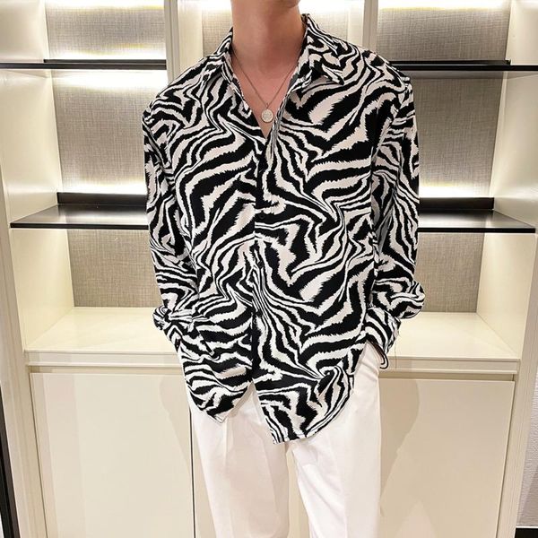 men's casual shirts striped shirt fashion retro printing men korean loose long-sleeved mens social dress -xl, White;black
men's casual shirts striped shirt fashion retro printing men korean loose long-sleeved mens social dress -xl, White;black