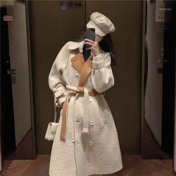women's wool & blends woolen coat womens clothing autumn winter korean fashion mid-length loose versatile casual woolens cloth jacket f, Black
women's wool & blends woolen coat womens clothing autumn winter korean fashion mid-length loose versatile casual woolens cloth jacket f, Black