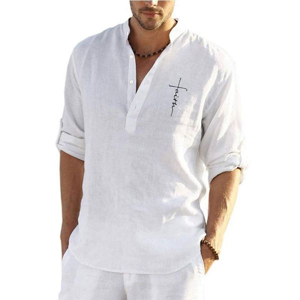 men's casual shirts 2021 polyester solid color long-sleeved shirt loose stand-up collar fashion, White;black
men's casual shirts 2021 polyester solid color long-sleeved shirt loose stand-up collar fashion, White;black