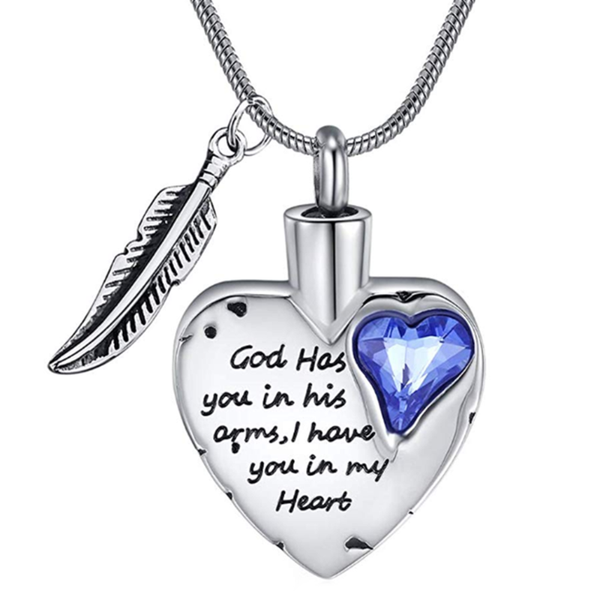 pendant necklaces god has you in his arms cremation jewelry with angel wing heart urn necklace for ashes jewelry" charm", Silver
pendant necklaces god has you in his arms cremation jewelry with angel wing heart urn necklace for ashes jewelry" charm", Silver