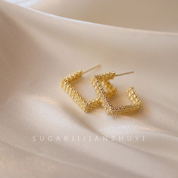 super a ~ korean personality simple cold wind geometry double-layer square fashion sense niche net red earrings women's, Silver
super a ~ korean personality simple cold wind geometry double-layer square fashion sense niche net red earrings women's, Silver