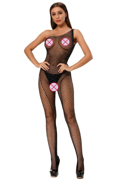 women's jumpsuits & rompers 2021 woman's sleepwear rhinestones shining fishnet mesh sheer one shoulder sleeveless nightwear, Black;white
women's jumpsuits & rompers 2021 woman's sleepwear rhinestones shining fishnet mesh sheer one shoulder sleeveless nightwear, Black;white