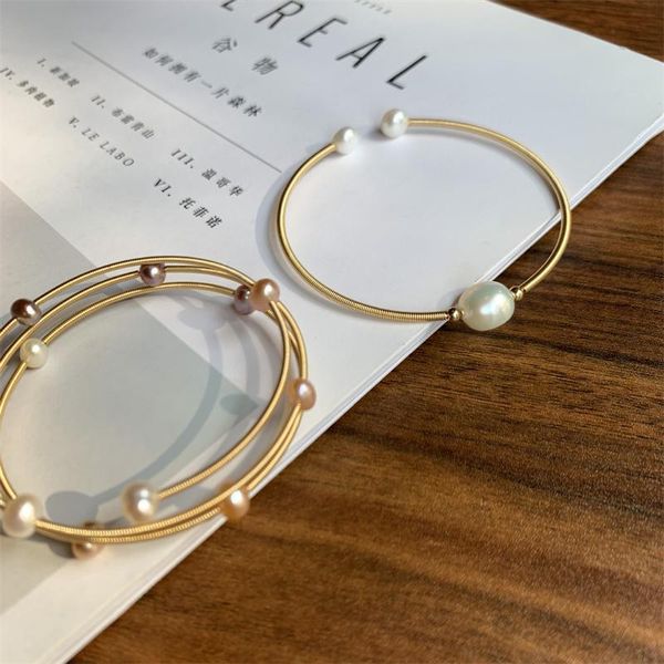 bangle natural freshwater pearl bangles for women vintage 14k gold three circles single circle bracelets fashion hand jewelry gift, Black
bangle natural freshwater pearl bangles for women vintage 14k gold three circles single circle bracelets fashion hand jewelry gift, Black