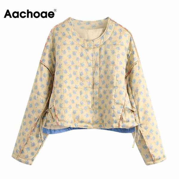 aachoae vintage floral print parka women o neck elegant coat batwing long sleeve loose retro drawstring outwear chic ladies 210413, Black 
aachoae vintage floral print parka women o neck elegant coat batwing long sleeve loose retro drawstring outwear chic ladies 210413, Black