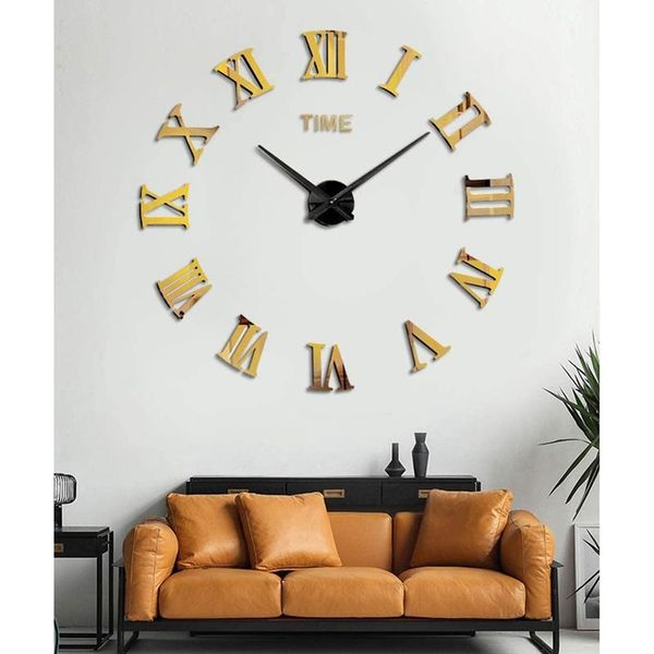 large diy wall clock kit, 3d quartz clocks with mirror roman number for home living bedroom office decor
large diy wall clock kit, 3d quartz clocks with mirror roman number for home living bedroom office decor