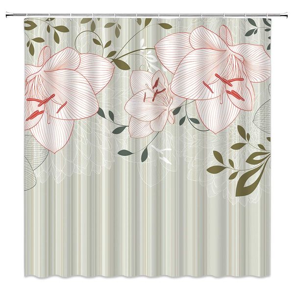 flower shower curtain decor striped petals and lines of floral leaves geometric design in modern style pink beige fabric bath
flower shower curtain decor striped petals and lines of floral leaves geometric design in modern style pink beige fabric bath
